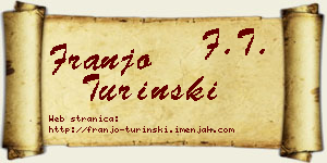 Franjo Turinski vizit kartica
